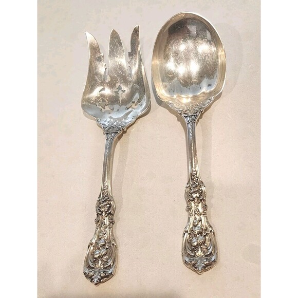 Beautiful Reed & Barton Francis 1st Fork & Spoon Salad Set Old Marks - Picture 1 of 9